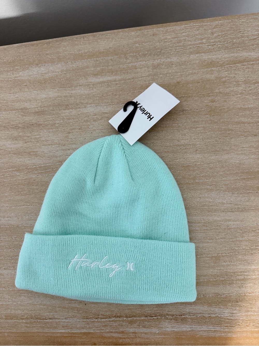 Hurley Mint Knit Beanie in Light Aqua